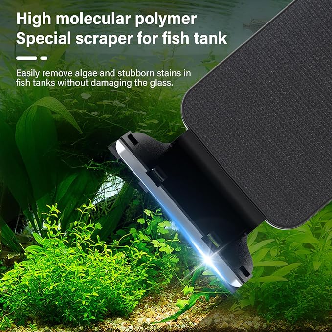 hygger Fish Tank Magnetic Glass Cleaner Two Detachable Algae Scraper for Aquarium Fish Tank，Floating Scrubber Brush Glass Algae Magnet Cleaning Tool for Small Aquariums Tank