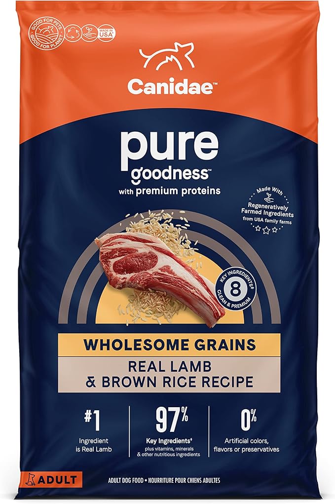 CANIDAE Pure Real Lamb & Brown Rice Recipe Dog Dry 22 lbs.