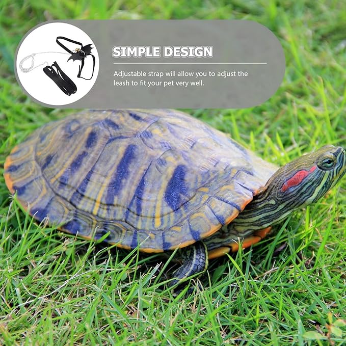 POPETPOP Turtle Harness and Leash with Wings: Tortoise Harness Turtle Leash Adjustable Turtle Walking Lead Control Rope Chest Collar for Pet Tortoise Turtle