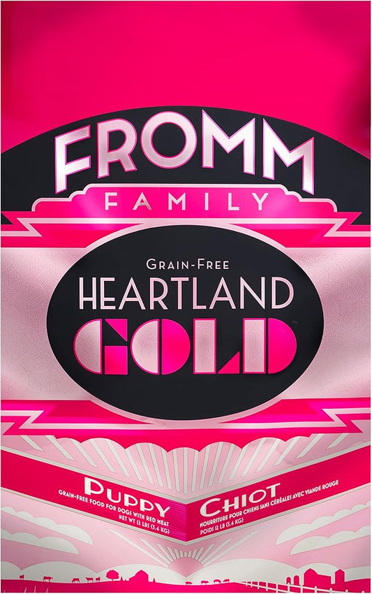 Fromm Heartland Gold Puppy Premium Dry Dog Food - Dry Puppy Food for Medium & Small Breeds - Beef Recipe - 12 lb