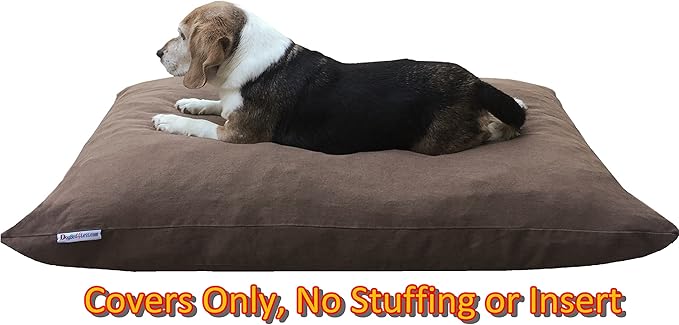 Dogbed4less Do It Yourself DIY Pet Bed Pillow Duvet Denim Cover + Waterproof Internal case for Dog/Cat at Large 36"X29" brown color - Covers only