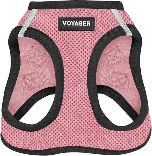 Voyager Step-In Air Dog Harness - All Weather Mesh Step in Vest Harness for Small and Medium Dogs by Best Pet Supplies - Pink Base, S