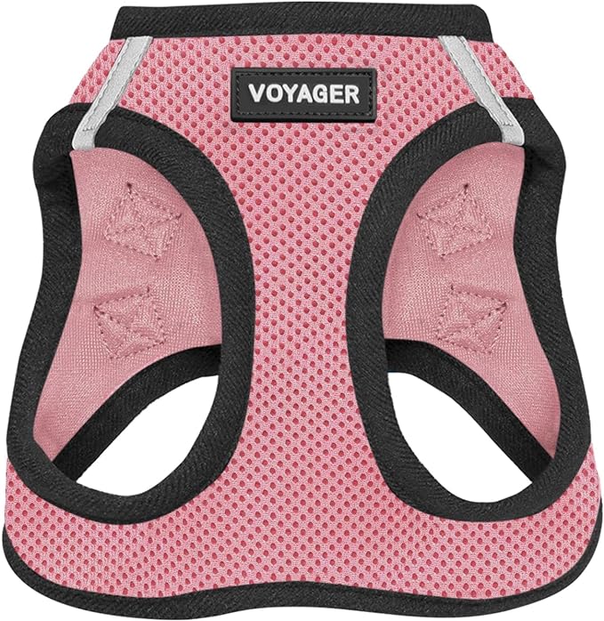 Voyager Step-in Air Cat Harness - All Weather Mesh Step in Vest Harness for Small and Medium Cats by Best Pet Supplies - Harness (Pink/Black Trim), XXXS (Chest: 9.5-10.5")