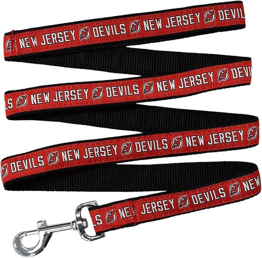 Pets First NHL New Jersey Devils Leash for Dogs & Cats, Medium. - Walk Cute & Stylish! The Ultimate Hockey Fan Leash!, Medium (4 ft Long x 0.62 in Width) (NJD-3031-MD)