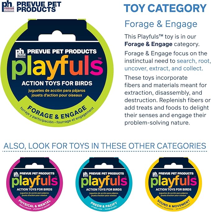 Prevue Pet Products Plucky Pyramid - Playfuls Forage & Engage Bird Toy 60244