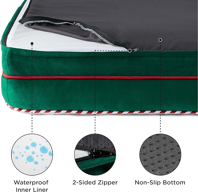 Bedsure Orthopedic Dog Bed for Medium Dogs - Waterproof Dog Sofa Beds Medium, Supportive Foam Pet Couch Bed with Removable Washable Cover, Waterproof Lining and Nonskid Bottom, Green