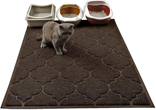 Cat Litter Mat, XL Super Size, Phthalate Free, Easy to Clean, 46x35 Inches, Durable, Soft on Paws, Large Litter Mat.