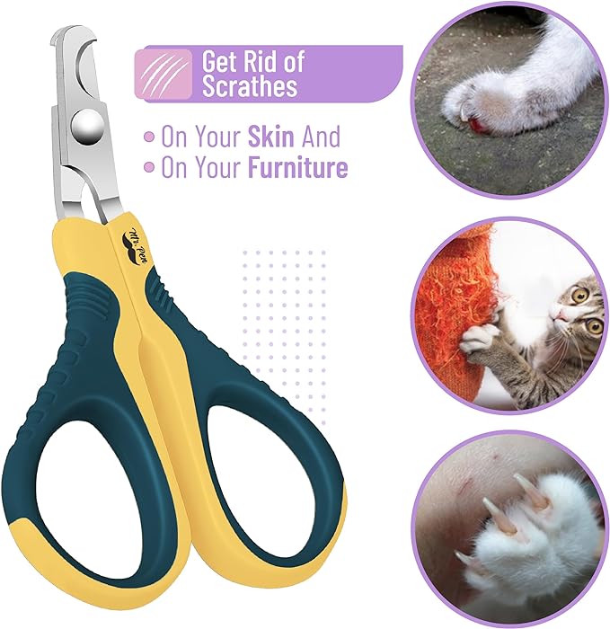 Mr. Pen- Cat Nail Clipper, Yellow & Dark Teal Cat Nail Trimmer, Cat Nail Clippers, Cat Claw Clippers, Cat Clippers for Nails, Pet Nail Clippers, Kitten Nail Clipper, Cat Claw Trimmer