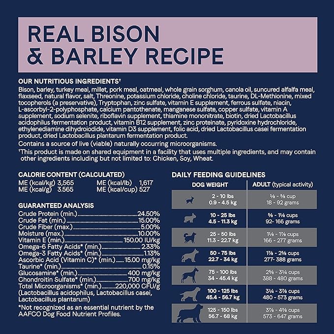 CANIDAE? Pure Real Bison & Barley Recipe Dog Dry 4 lbs.