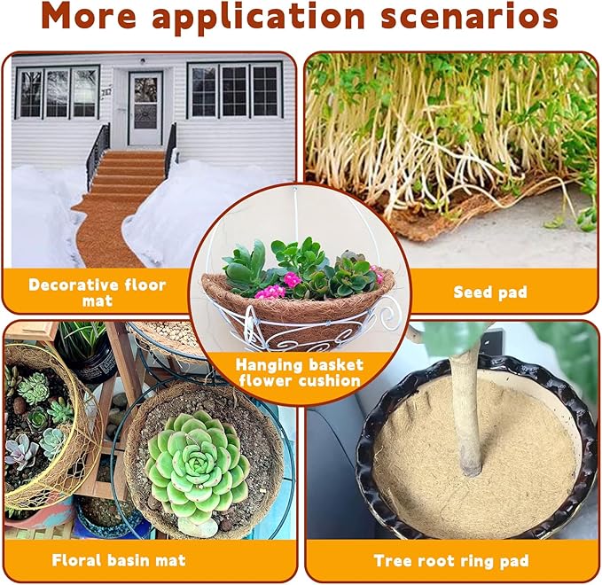 Hamiledyi Reptile Carpet Coconut Fiber Substrate Coco Liner Roll 118x15.7in Lizard Cage Mat Natural Coco Fiber Bedding for Bearded Dragon,Turtles,Iguana,Tortoise Pad Garden Decoration