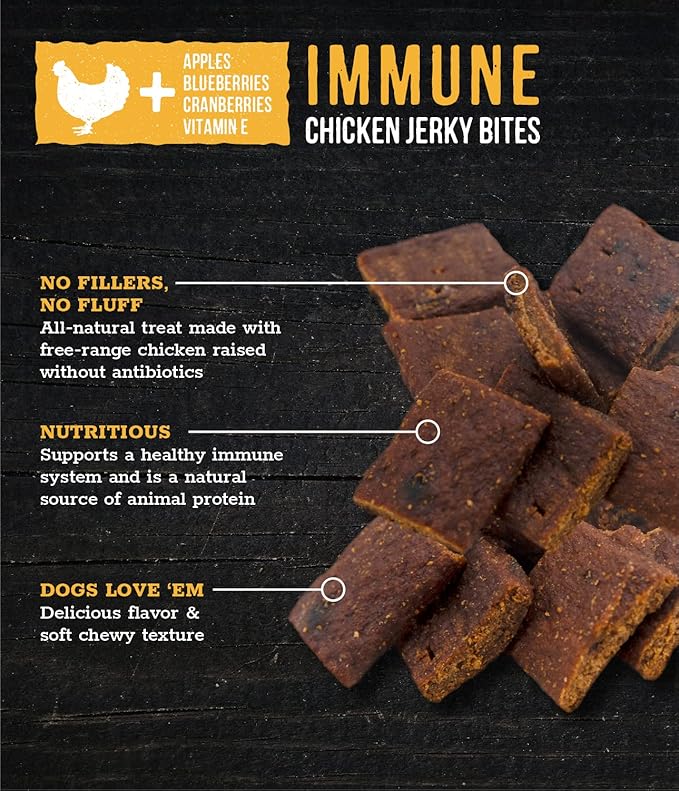 Wholesome Pride Functional Dog Immune Support Chicken Recipe Jerky Bites Dog Treats - 8 oz