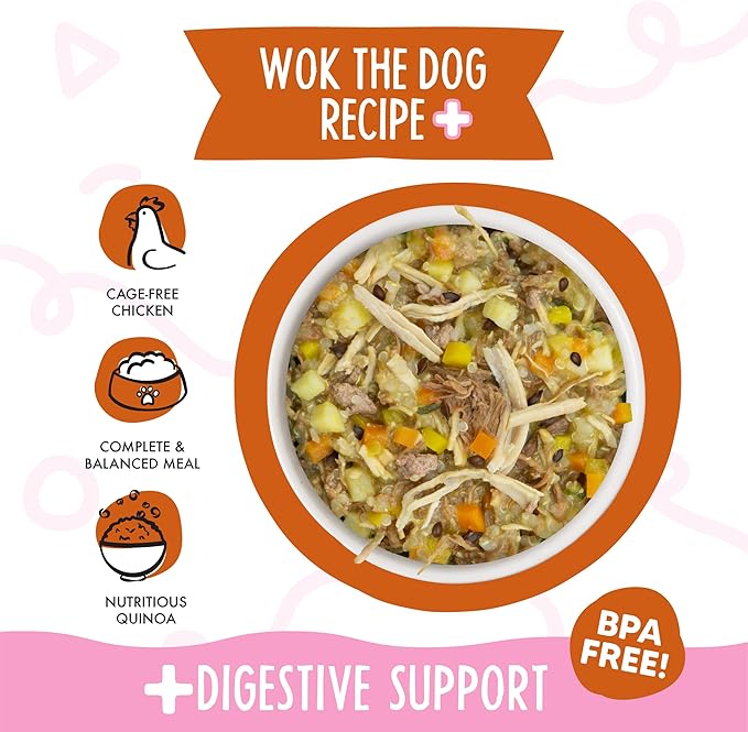 Weruva Meals 'n More Natural Wet Dog Food, Wok The Dog Plus Digestive Support, 3.5oz Cup (Pack of 12)