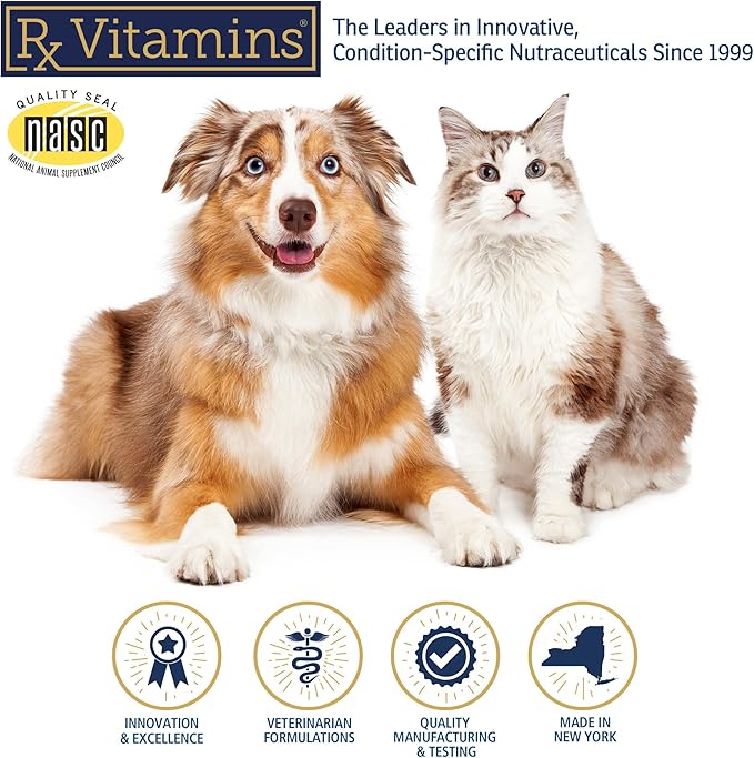 Rx Vitamins Feline Minerals - Mineral Powder with Calcium, Magnesium, Potassium, & Taurine for Cats - Cat Dental Care Plus Immune Support - 8 oz