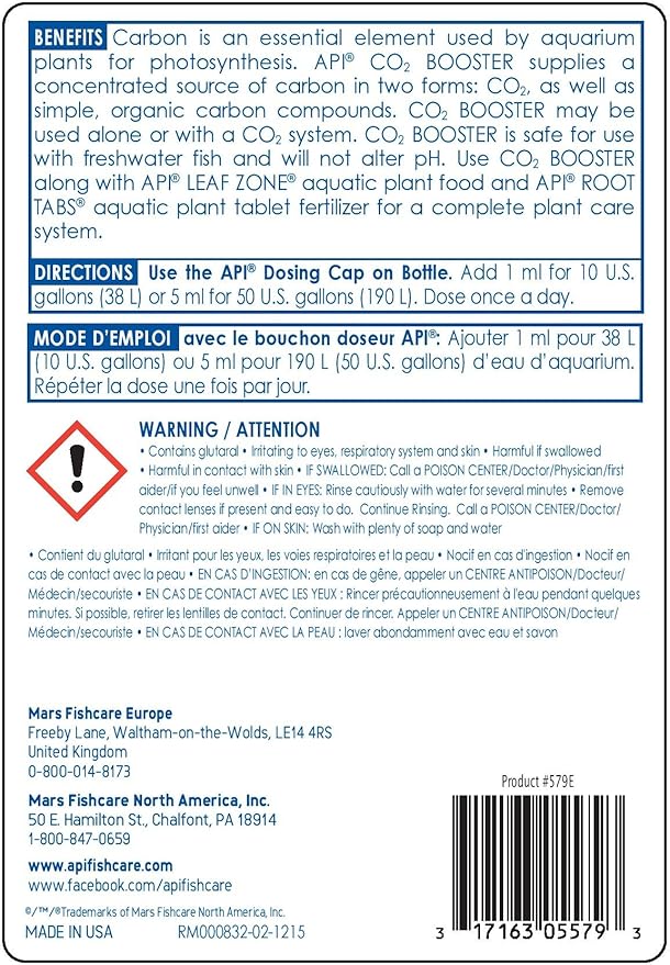 API Co2 Booster Freshwater Aquarium Plant Treatment 16 oz Bottle, Brown