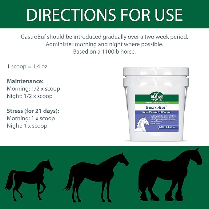 Equitec GastroBuf - Normal Stomach pH Support - Horse Supplement- Helps Support Protective Layer in The Bowel, Support Proper pH Under Occasional Gastric Distress, Contains Turmeric - 3.5 lb