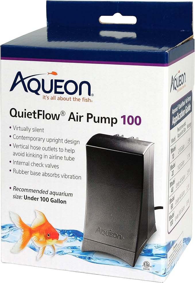 Aqueon QuietFlow Aquarium Air Pump 100, For Under 100 Gallon Tanks