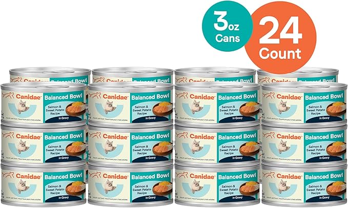 Canidae Balanced Bowl Wet Cat Food, Salmon & Sweet Potato, Recipe, 3 oz. (Case of 24)