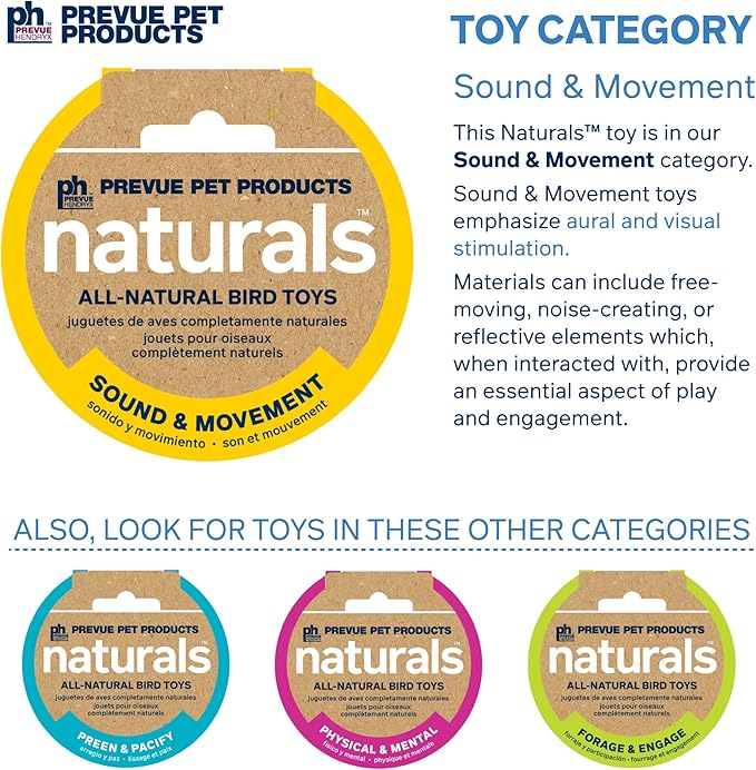 Prevue Pet Products Block Rock - Naturals Sound & Movement Bird Toy 60240