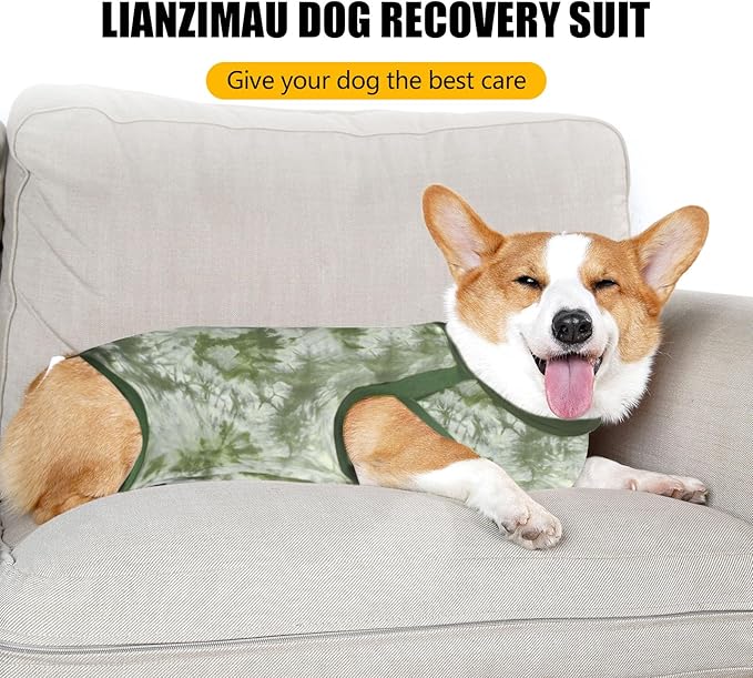 Lianzimau Dog Recovery Suit,Spay Suit for Female dog,E-Collar Cone Alternative After Surgery Anti-Licking,Neuter Suit for Male Dogs,Dog Surgical Suit for Abdominal Wounds Dog Onesie Body Suits