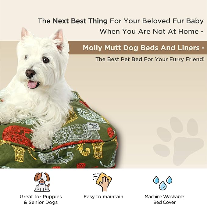 Molly Mutt Oversized Dog Bed Cover, Cotton, 45"L x 36"W x 5"Th