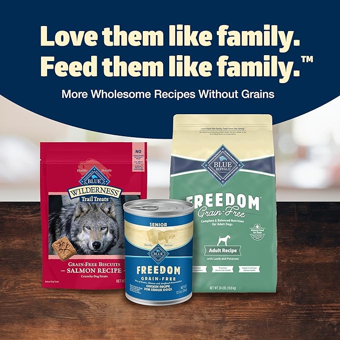 Blue Buffalo Freedom Grain-Free Dry Dog Food, Complete & Balanced Nutrition for Adult Dogs, Made in the USA With Natural Ingredients, Lamb & Potatoes, 24-lb. Bag