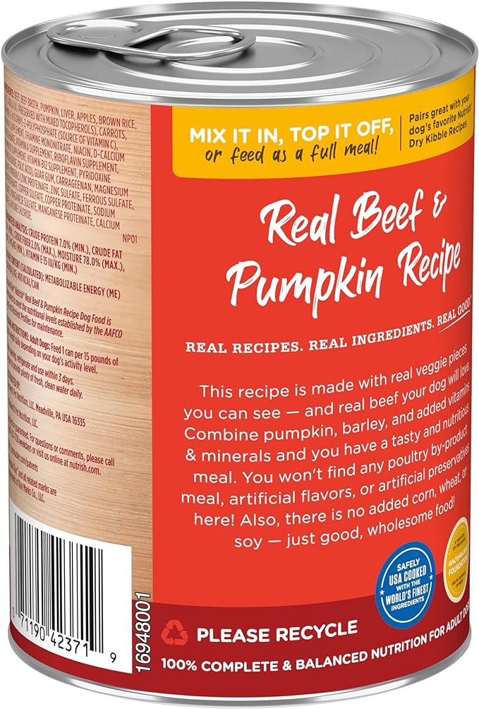 Rachael Ray Nutrish Wet Dog Food, Beef & Pumpkin, 13 Ounce Can (Pack of 12)