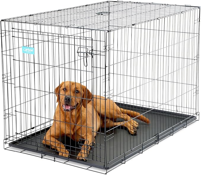 Carlson Pet Products SECURE and FOLDABLE Single Door Metal Dog Crate, Extra Large