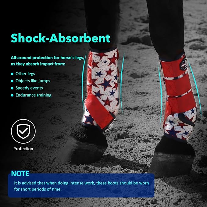 Harrison Howard Horse Sport Medicine Front Shock-Absorbing Boots All-Round Lower Limb Protection & Support Sport Boots Athletic Boots Perfect for Endurance Training and Performance Dream Star L