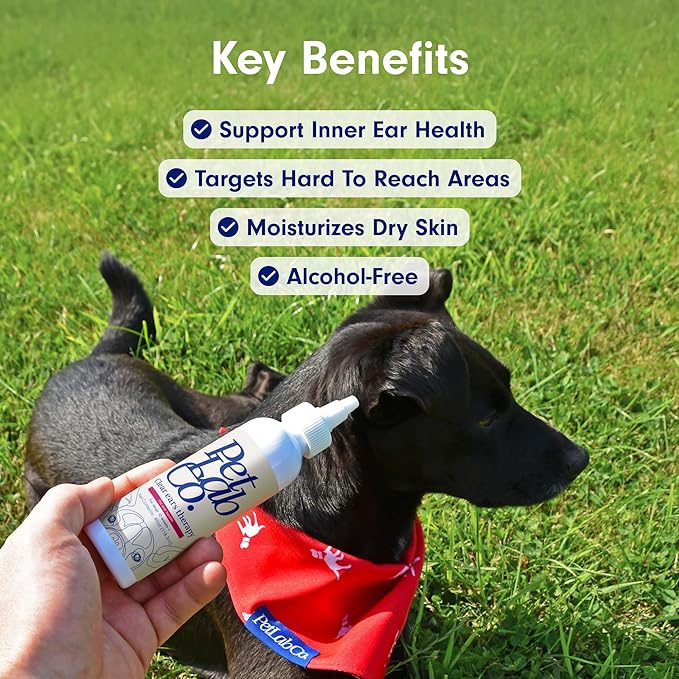 Petlab Co. Clear Ears Therapy Ear Cleaner for Dogs - Supporting Yeast, Itchy Ears & Healthy Ear Canals - Alcohol-Free Dog Ear Wash - Optimized Dog Ear Cleaner Solution - 4 oz. Pack of 2