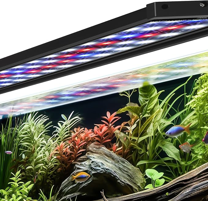 AQQA Full Spectrum Aquarium Light Plant Fish Tank Light with Timer 14 Colors Adjustable Waterproof LED Fish Light for Freshwater & Saltwater Tank 39-47 Inch (35W)