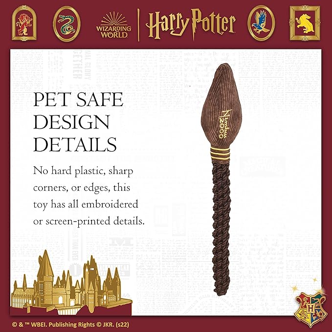 Harry Potter Nimbus 2000 Rope Pet Toy | Rope Tug Toy for Dogs Nimbus 2000 | Nimbus 2000 Dog Toy for Tugging with Crinkle and Squeaker | Rope Dog Toy for Pets