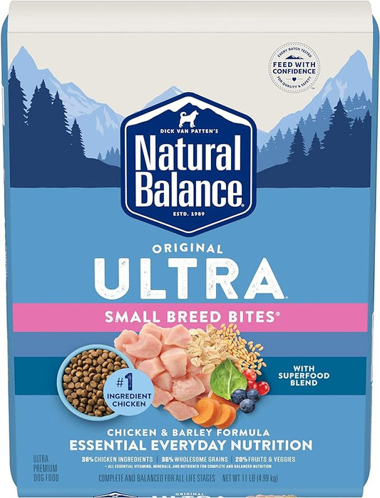 Natural Balance Original Ultra Chicken & Barley Small-Breed Bites Dry Dog Food 11 Pound (Pack of 1)