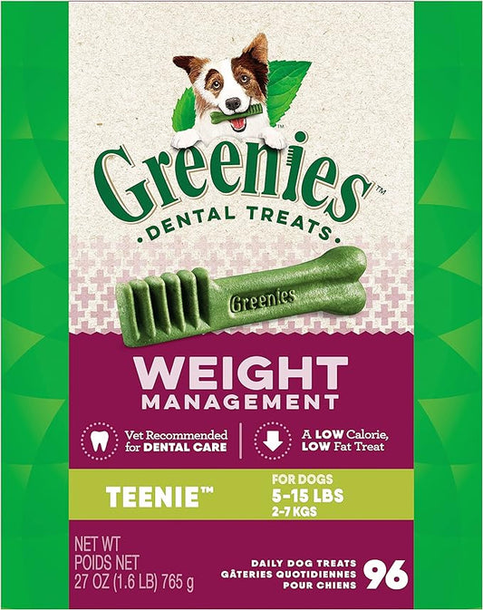 GREENIES Weight Management TEENIE Dental Dog Chews - 27 Ounces 96 Treats