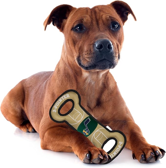 NBA Utah Jazz Field Toy. - Tough Nylon Pet Toy with Double Trim Stitching & Inner Squeaker