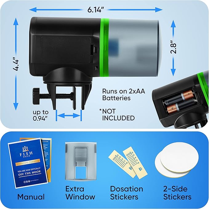 Automatic Fish Feeder for Aquarium - New Generation 2024, Auto Food Dispenser with Timer for Small Tank, Big Aquariums & Pond