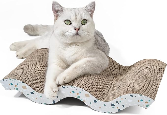 Conlun Cat Scratcher Cardboard Cat Scratch Pad with Premium Scratch Textures Design Durable Cat Scratching Pad Reversible Mountain 17L x 9W x 2.6H