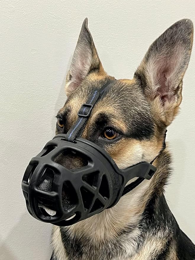 Mayerzon Dog Muzzle, Breathable Basket Muzzles for Small, Medium, Large and X-Large Dogs, Stop Biting, Barking and Chewing, Best for Aggressive Dogs