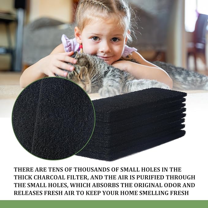 12PCS Carbon Filters Compatible with Litter Robot 3 Replacement Filters for Absorbing Odors Control Damp from Pets and Keep Home Fresh