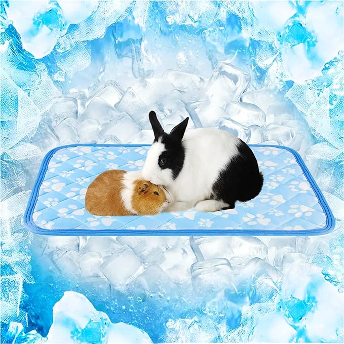 Self-Cooling Mat for Dogs Small,cats,rabbit&guinea pig cage liners 24'' x 18''- Endothermic Color Changing Arc-Chill Cooling Fiber - Washable Non-Toxic Summer Pet Bed, Non-Slip, Foldable