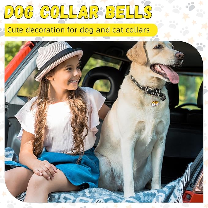 4 Pack Extra Loud Cat & Dog Bells, Premium Brass Dog Collar Bell Pet Tracker, Protect Wildlife, for Cats, Dogs, Various Pets & Deaf or Elderly Pets