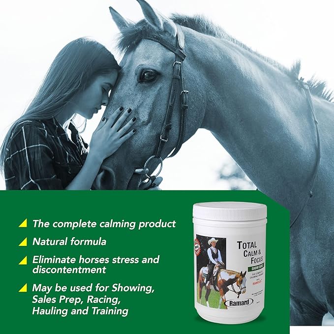 Total Calm and Focus for Horses Supplement - Magnesium & Calming Formula for Horse Show, Training, & Performance Mental Alertness without Drowsiness, Show Safe, Perfect Prep for Horses 1 pack