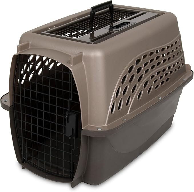 Petmate Two-Door Small Dog Kennel & Cat Kennel (Top Loading or Front Loading Pet Carrier, Made with Recycled Materials, 24 inches in Length) For Pets up to 15 Pounds, Made in USA