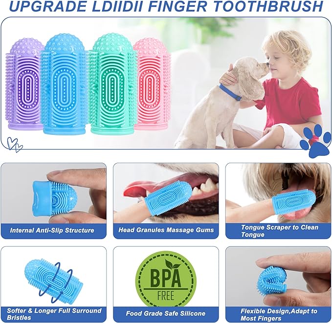 Dog Toothbrush Dog Tooth Brushing Kit 8 Pack Dog Finger Toothbrush for Dog Teeth Cleaning&Dog Dental Care,Cat Toothbrush Dog Tooth Brush Puppy Toothbrush Pet Toothbrush