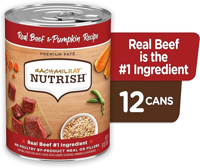 Rachael Ray Nutrish Wet Dog Food, Beef & Pumpkin, 13 Ounce Can (Pack of 12)