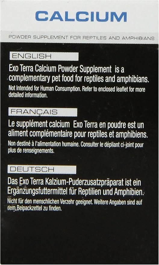 Exo Terra Calcium Powder Supplement for Reptiles and Amphibians, 1.4 Oz., PT 1850