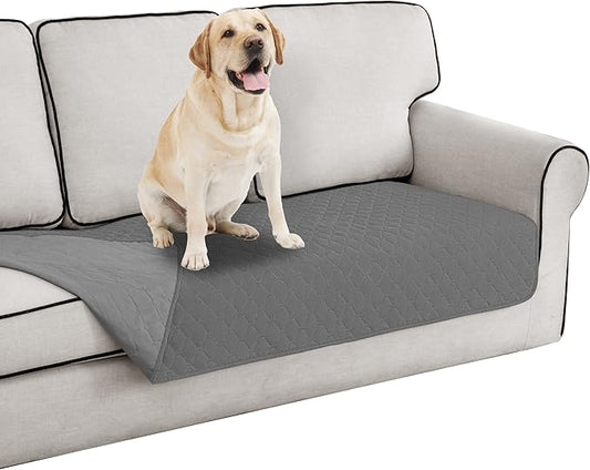 Easy-Going 100% Waterproof Dog Bed Cover Reversible Leak Proof Couch Cover Washable Sofa Cover Furniture Protector Blanket for Pets Kids Children Dog Cat (30x70 Inch, Gray/Light Gray)