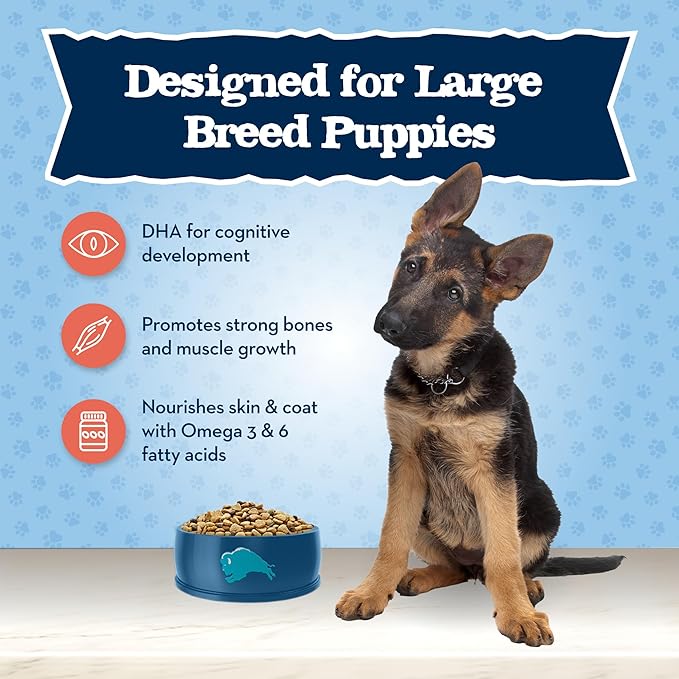 Blue Buffalo Baby BLUE Natural Large Breed Puppy Dry Dog Food, Healthy Growth Formula with DHA, Chicken and Brown Rice Recipe, 24-lb. Bag