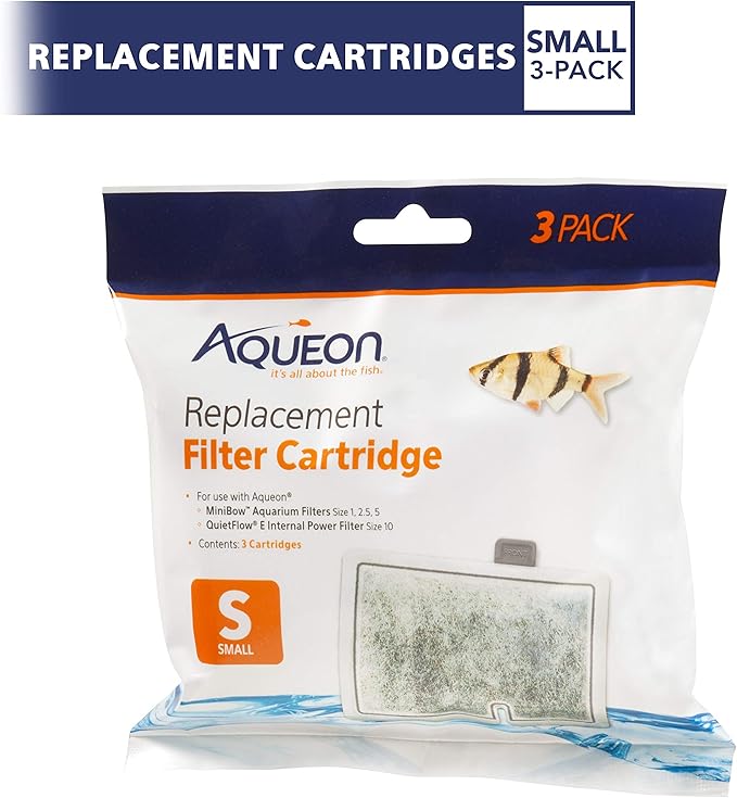 Aqueon Aquarium Fish Tank Replacement Filter Cartridges Small - 3 pack