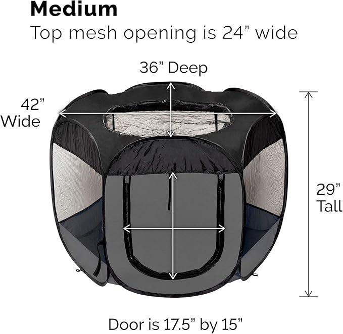 Furhaven Pop Up Playpen Pet Tent Playground - Gray, Medium