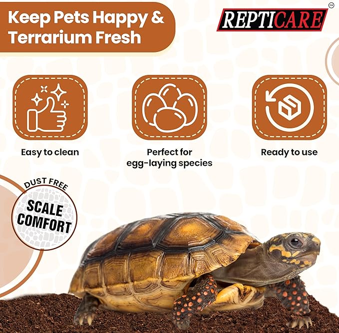 ReptiCare Organic Coconut Coir Bedding Substrate, Ready to Use – 36 Quarts Small Coir Fiber Bedding for Ball Python, Bearded Dragon, Lizard, Tortoise, Hermit Crab, Bedding for Bioactive Terrariums